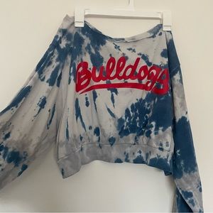 Fresno state cropped tie dye sweater